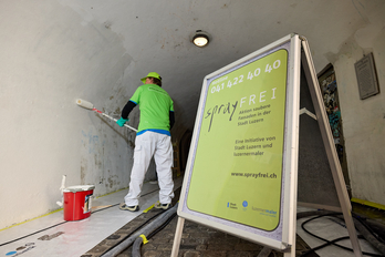 Aktion sprayFREI und Luzern glänzt beim Finsterer Bogen